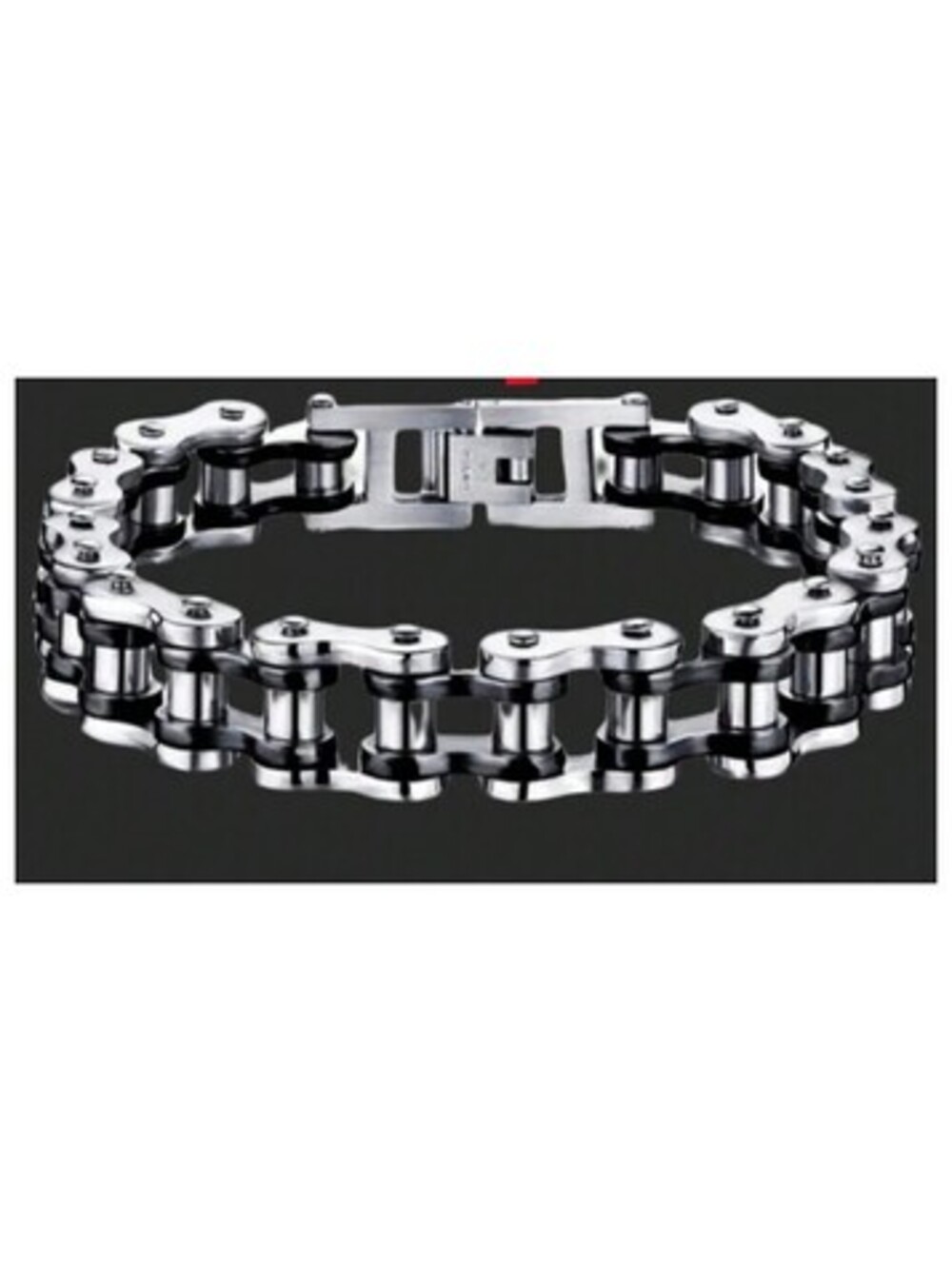black accent bike chain style - Bracelet - Stainless Steel - 8.5" - Picture 3 of 4